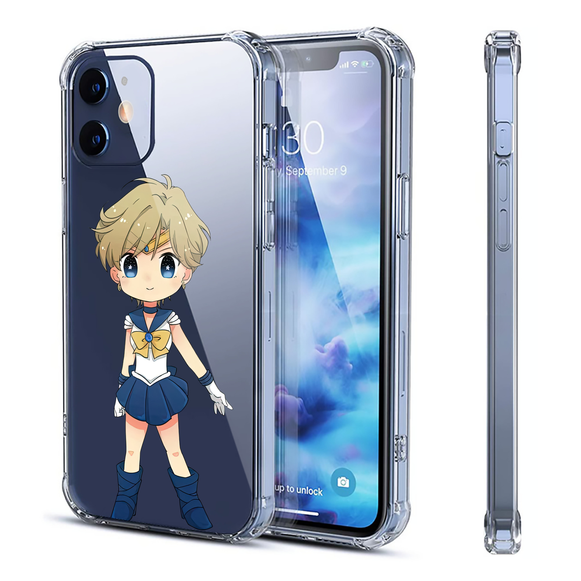 （画像用） 美少女戦士セーラームーン 天王はるか Sailor Moon Tenoh Haruka 【iPhone 12シリーズ対応】透明スマホケース（クリアソフトケース）